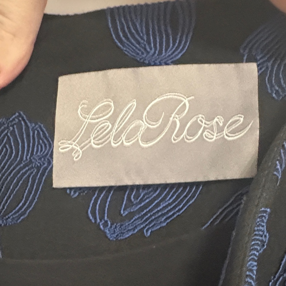 Lela Rose Black and Blue Floral Dress